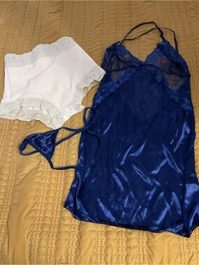 Women's Satin Lace lingerie and shape wear faja panties combo